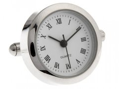 Butoni camasa de lux cu model ceas argintiu